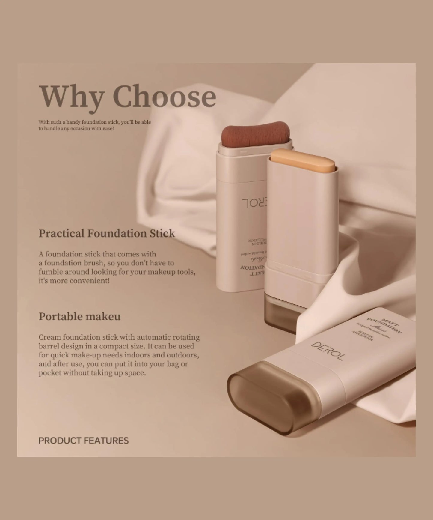 Derol Matte Foundation Stick Honos Beauty