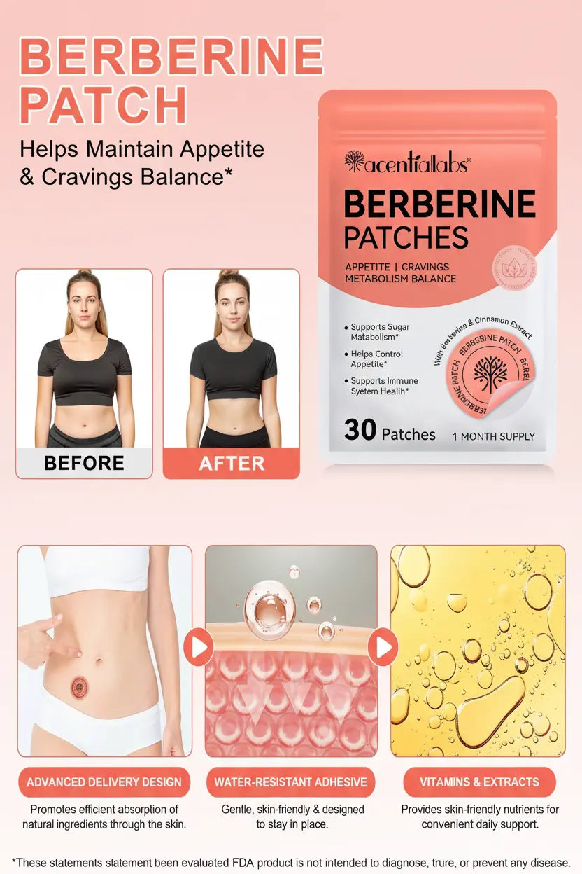 Acentiallabs Berberine Patches - Appetite Control - Weight support patch My Store