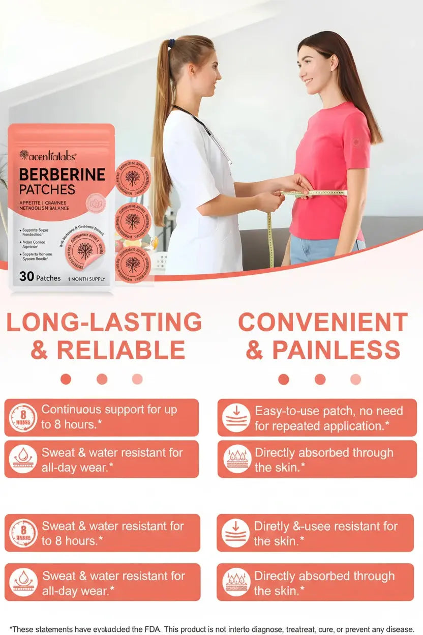 Acentiallabs Berberine Patches - Appetite Control - Weight support patch My Store