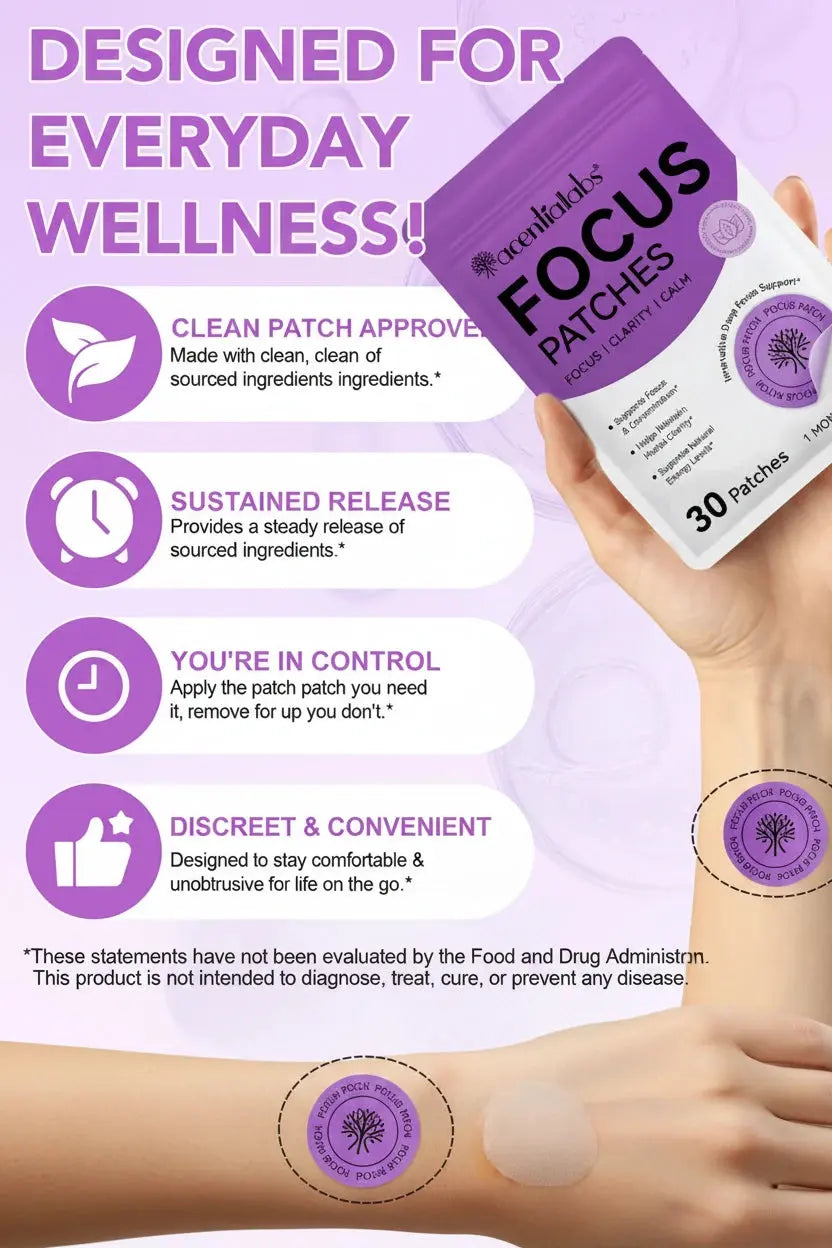 Acentiallabs Focus Patches - Support Mental Clarity & Concentration Honos Beauty