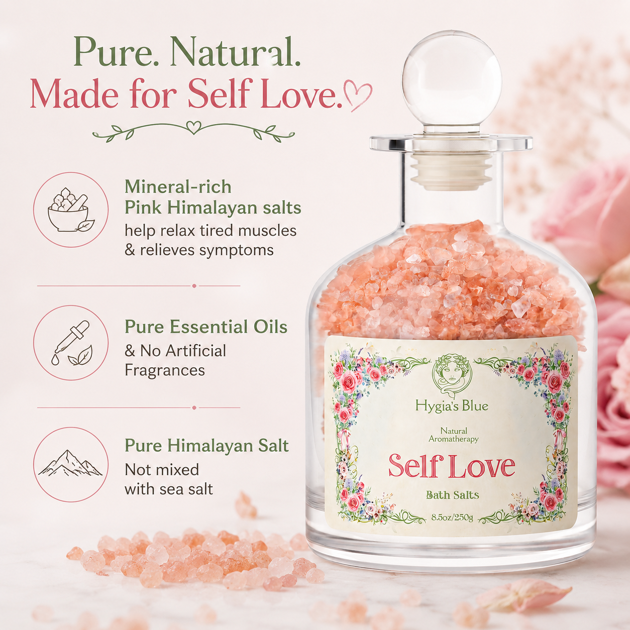 Self Love Bath Salts  |  Confidence, Self-reverence Hygia's Blue