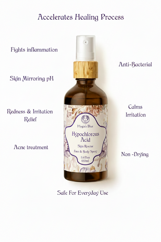 Hypochlorous Acid Spray - Defend the skin against harmful bacterias Hygia's Blue