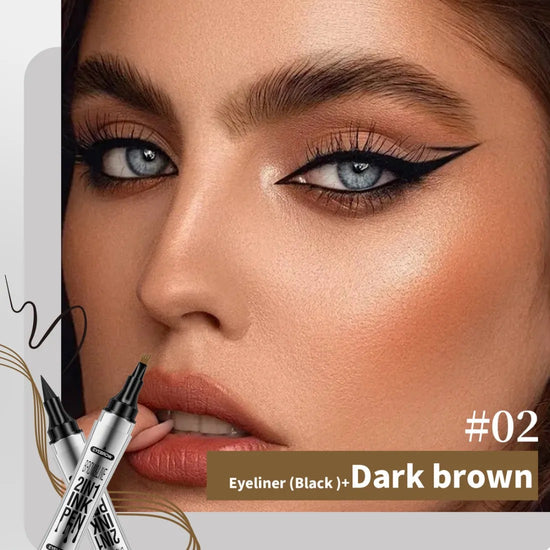 HelloKiss Liquid Brown Double Headed Pen