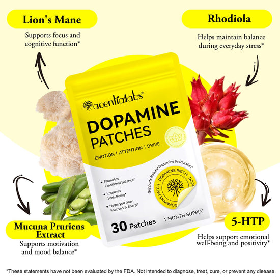Acentiallabs Dopamine Patches - Support Focus, Motivation