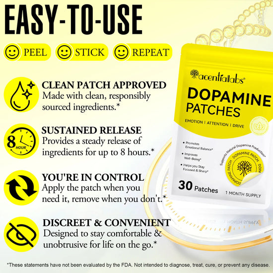 Acentiallabs Dopamine Patches - Support Focus, Motivation