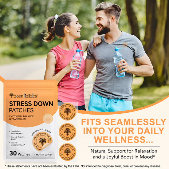 Acetiallabs- Stress Down Patches - Natural Ingredients- Relieves Anxiety - Calm & Relaxation