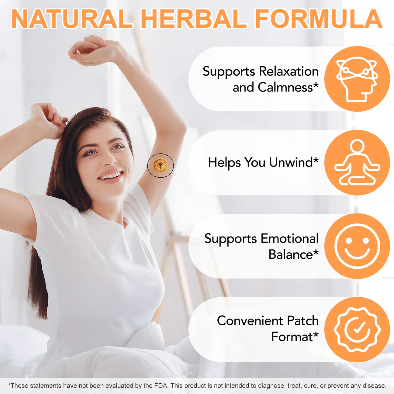 Acetiallabs- Stress Down Patches - Natural Ingredients- Relieves Anxiety - Calm & Relaxation