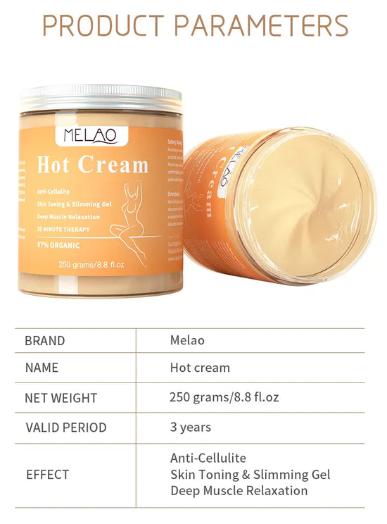 Melao Hot Cream - Prevents Cellulite- Sculp your silhouette