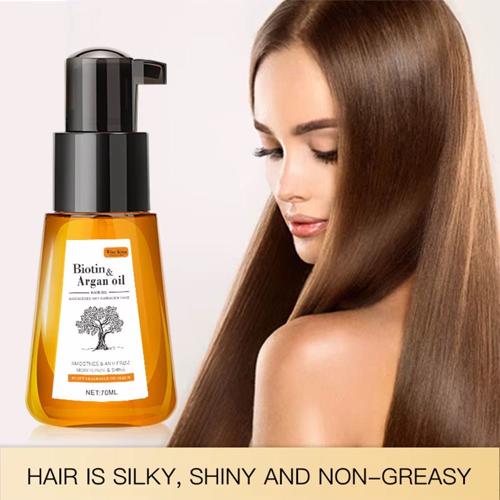 Wise King| Biotin & Argan Oil | Moroccan Hair Oil for Dry & Frizzy Hair