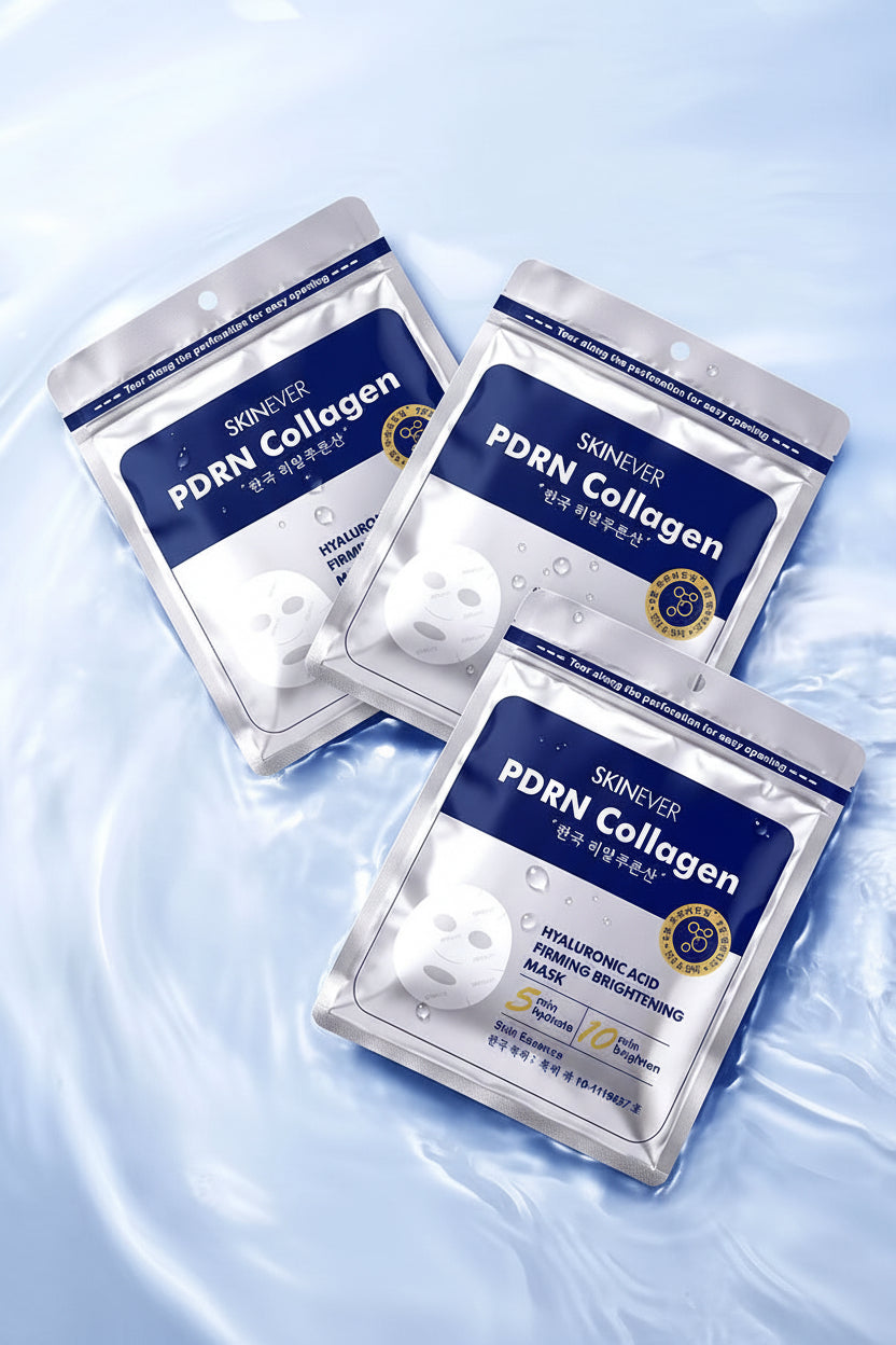 PDRN Collagen & Hyaluronic Acid | 5 Sheet Mask | Firming • Plumping • Hydrating • Brightening