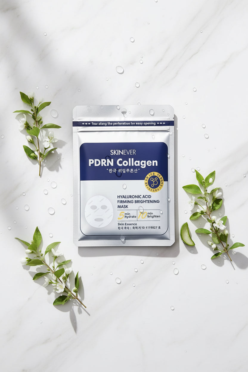 PDRN Collagen & Hyaluronic Acid | 5 Sheet Mask | Firming • Plumping • Hydrating • Brightening
