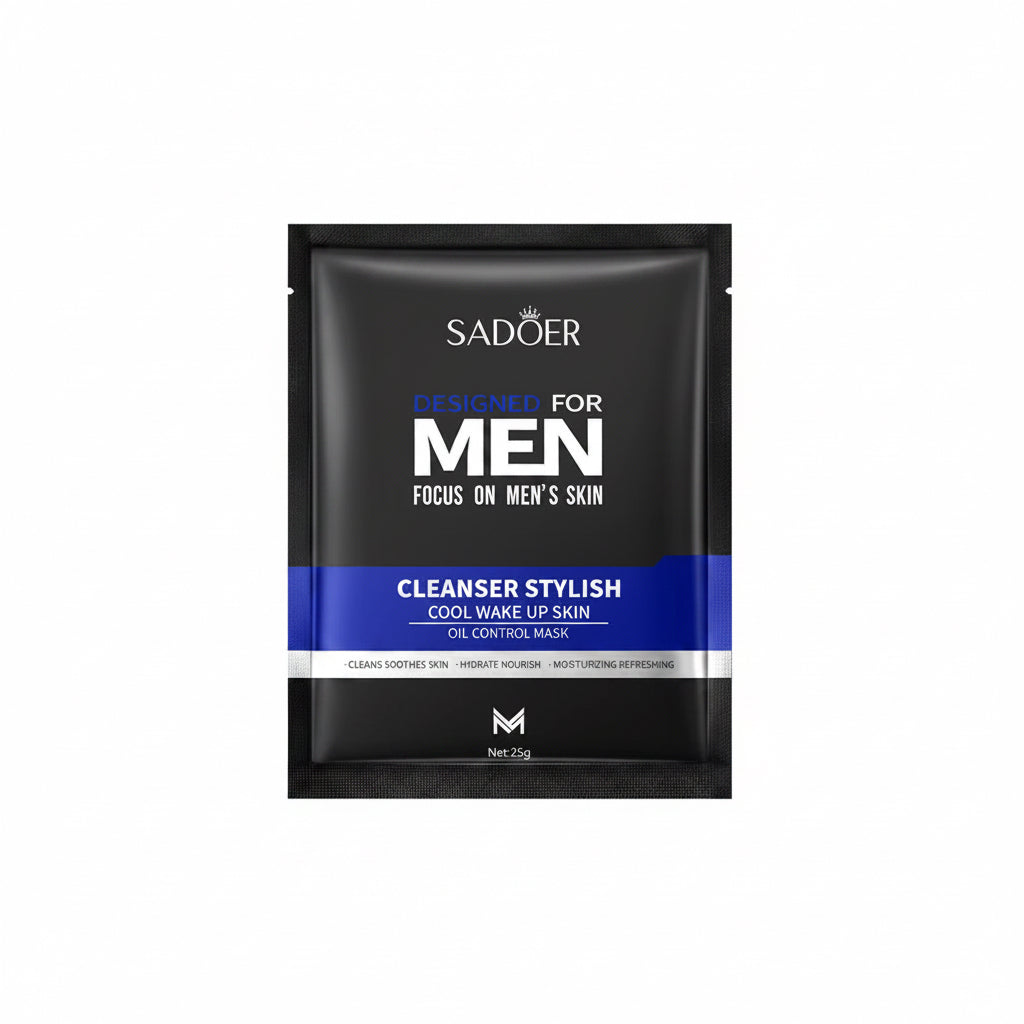 SADOER | Men's Oil Control Hydrating Sheet Mask | Hydration • Oil Control • Refreshing Care